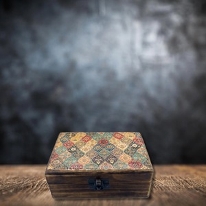 Designer Wooden Storage <b>Box</b> With Lid For Home Organization Keepsakes Jewelry Accessories And Decorative Storage From India - Product Image 2