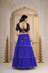 Traditional Embroidered Blue Georgette Quick Dry <b>Lehenga</b> Choli Set <b>Women</b> Indian Pakistani Party Wear Regular Fit Floor-Length - Product Image 2