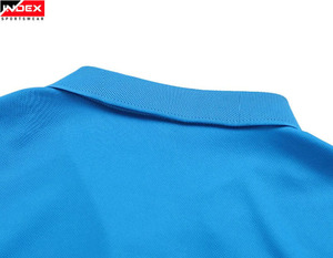 INDEX Men's <b>Blue</b> Solid Color Short Sleeve <b>Polo</b> <b>Shirt</b> Casual Regular Fit Knitted Fabric Button Design Breathable - Product Image 3