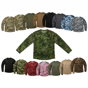 Chemise de compression à manches longues à motif camouflage personnalisé pour l'entraînement sportif pour hommes, légère, respirante, pour activités de plein air - Product Image 1