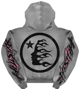 Sudadera con Capucha de Invierno Personalizada con Estampado de DTF y Pedrería, Sudadera Holgada de Moda Urbana para Hombre, 100% Algodón, Calidad Premium de Fábrica - Product Image 2