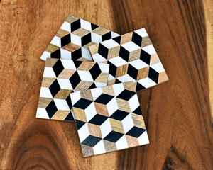 Ensemble de 4 dessous-de-verre en MDF avec incrustations en résine, tapis et sous-verres durables, au meilleur prix - Product Image 4