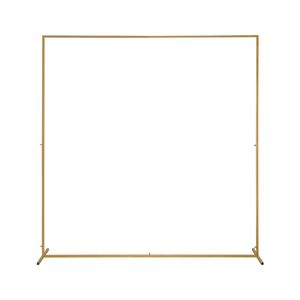 Arco Nuziale in Ferro Battuto Dorato 200*50*200cm con Parte Superiore Piatta e Borsa d'Acqua a Forma di Cornice - Product Image 1