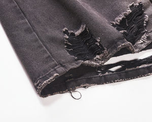 Chaqueta de mezclilla vintage desgastada con efecto ácido personalizada Up Felt para hombre, chaqueta de trabajo con botones. - Product Image 3