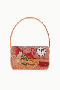 Bolso bandolera rosa con lazo bordado para niñas, con una sola correa y diseño de solapa plegable - Product Image 5