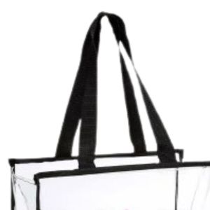 Sac fourre-tout transparent pour stade avec broderie du blason, poignée noire, sac de transport transparent, sac de rangement tendance pour événements et voyages - Product Image 2