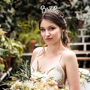 Diadema de diamantes de imitación para novia, accesorio para el cabello de boda, corona de metal, decoración para fiesta nupcial, forma redonda para adultos - Product Image 6