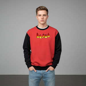 Sweat-shirts d'hiver en coton 100% de haute qualité 400 g/m² avec impression puff, écologiques, coupe ample et oversize, grammage lourd, personnalisables - Product Image 1