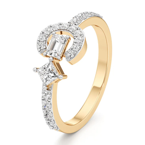 Yellow Gold Diamond Engagement <b>Ring</b> Round Brilliant Cut Pave <b>Band</b> Classic Women's Fine Jewelry - Product Image 1