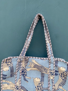Bolso Tote Acolchado Kantha Hecho a Mano, Personalizable, Grande, Estilo Boho, para Playa y Viajes, Bolso de Compras Bordado con Bolsillo Interior, Color Sólido - Product Image 2
