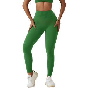 Vêtements de sport taille haute pour femmes Leggings d'entraînement de gymnastique Pantalons froissés sans couture de qualité en gros Leggings d'entraînement - Product Image 1