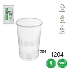 Vaso Litrona Infrangibile 1000Cc 5 Pezzi Riciclabile Igienico Extra Resistente - Product Image 1