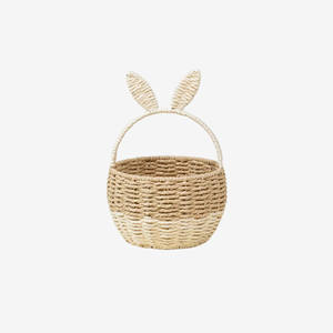 Adorable cesta de almacenamiento de papel con diseño de conejito, hecha en Vietnam, con materiales sostenibles, perfecta para niños, venta al por mayor para la festividad de Pascua. - Product Image 1