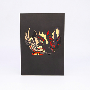 Tarjeta de Felicitación 3D Pop-Up al por Mayor con Diseño de Dragón Mítico de Fuego, Tarjeta de Felicitación 3D con Sobre, Tarjeta de Felicitación Hecha a Mano para Regalos - Product Image 3