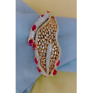 Charming Premium Quality Gold Plated Brass <b>Charm</b> Bracelet with Zircon Stone for Women Girls Trendy Party Wear - Product Image 2