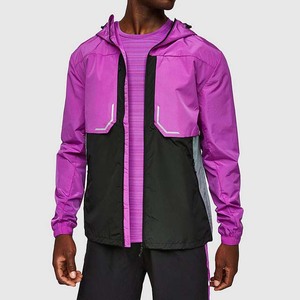 Ensembles de vêtements pour hommes tendance : Survêtement coupe-vent deux pièces couleur unie en tissu personnalisé - Product Image 2