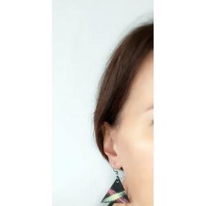 Eco Friendly Handmade <b>Black</b> Triangle Wooden Dangle <b>Earring</b> Stylish Fashion Jewellery <b>for</b> <b>Women</b> Daily Outing At Best Market Price - Product Image 3