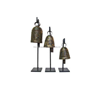 Artisanat cloches rustiques avec support cloches de ferme rustiques accessoires de décoration de maison fournitures de décoration de noël cloche de pays - Product Image 2