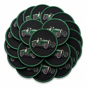 Écusson brodé hexagonal pour jante à rayons, badge de voiture classique avec bordure en sergé, emblème pour vêtements, exportateur - Product Image 2