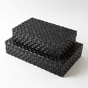 Handcrafted Black Bone Inlay Decorative <b>Storage</b> Box with Woven Basket Pattern Luxury Jewelry Organizer Keepsake Box for Home - Product Image 5