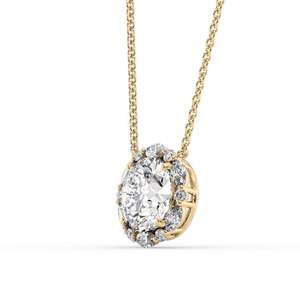 Wholesale 14K <b>Solid</b> Gold 2 Carat Round Cut Lab Grown Diamond Solitaire Pendant <b>Necklace</b> Bridal Engagement Fine Jewelry for Women - Product Image 3