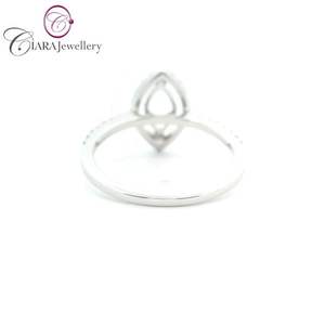 CLASSIQUE 18K AU750 HALO OR BLANC DIAMANT NATUREL 8.6X5MM MONTAGE DE BAGUE EN FORME DE MARQUISE - Product Image 3