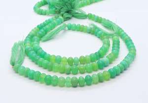 Cuentas redondas lisas de crisocola calcedonia AAA de 6.5-7 mm, piedra preciosa de crisocola calcedonia, cuentas sueltas de calcedonia natural de 8 pulgadas para joyería - Product Image 5