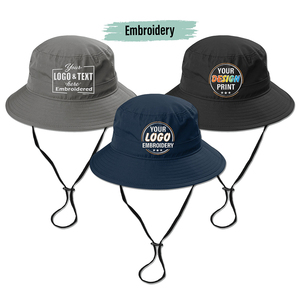 Gorra de Pesca y Senderismo Personalizada, Impermeable, para Hombre, de Poliéster y Nailon, con Malla, Tipo Bucket, con Cordón - Product Image 2