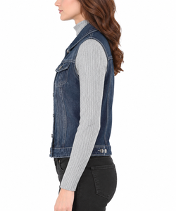 Chaleco Vaquero de Moda para Mujer, Elegante, con Cierre de Botones, Resistente al Viento, Ecológico, Transpirable, Informal, para Exteriores - Product Image 4