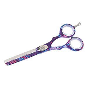 Tijeras de Entresacar con Mango Redondo y Agarre Ergonómico, Edición Premium, para Peluquería y Barbería, con Laminación de Papel Impreso - Product Image 1