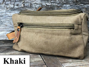 Leather Canvas <b>Toiletry</b> <b>Bag</b> Waterproof Travel Dopp Kit Organizer Cosmetic Storage <b>Large</b> Capacity LCTB-0011 - Product Image 6