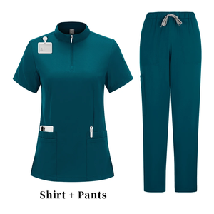 Ensembles de blouses d'hôpital anti-rides haut de gamme pour femmes, en tissu polyester tricoté, uniformes médicaux personnalisés - Product Image 5