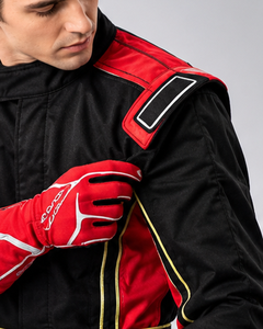 Combinaison de course automobile pour homme, noire et rouge, respirante, en polyester/nylon, séchage rapide, imperméable, manches longues, impression par sublimation - Product Image 5