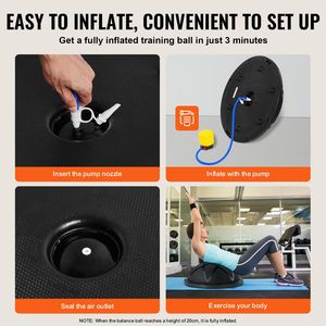 Palla da Yoga da 23 Pollici con Capacità di 660 Libbre, in ABS e PVC, per Allenamento e Stabilità, con Bande di Resistenza - Product Image 1