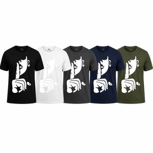 Camiseta Gráfica Minimalista Personalizada con Gesto Silencioso para Hombre, Camiseta de Cuello Redondo con Arte Abstracto, Ropa Urbana, Venta al por Mayor de Fábrica OEM - Product Image 6