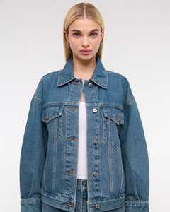 2026 Custom Logo Latest Design Oversize Drop Shoulder <b>Denim</b> <b>Jacket</b> Factory Price High Quality Women Breathable <b>Denim</b> <b>Jacket</b> - Product Image 5