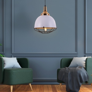 Wholesale <b>industrial</b> pendant light custom white metal hanging <b>lamp</b> manufacturer offers bulk modern brass dome ceiling fixture - Product Image 6