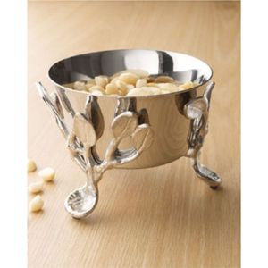 Bol de service de luxe en forme de grenade avec base en forme de branche, saladier en acier inoxydable martelé pour la décoration intérieure et les cadeaux de mariage - Product Image 2