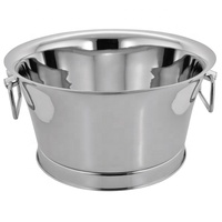 Refroidisseur à vin et seau à glace en acier inoxydable, design gris moderne fait main, pour bar et fêtes