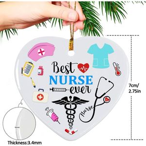 Decorazione Natalizia 'Migliore Infermiera di Sempre', Regalo per Infermiere, Ornamenti per Albero di Natale - Product Image 3