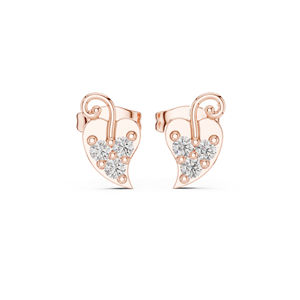 Boucles d'oreilles de fiançailles en or blanc 14 carats avec diamant rond cultivé en laboratoire pour femmes |   Nouveau diamant cultivé - Product Image 3