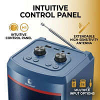 BoomBest LN5316BT Enceinte sans fil portable, basses puissantes, volume élevé, radio FM, lecteur de musique avec antenne télescopique USB