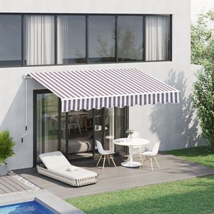 Tenda da Sole Retrattile Manuale 3x2,4m Marrone con Apertura a Manovella Facile per Patio, Terrazza e Giardino, Protezione UV - Product Image 2