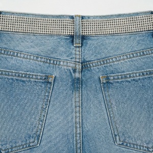 Womens Vintage Straight <b>Denim</b> Shorts <b>Stretch</b> High Waist Customized Color Wash Ripped Design Summer Fashion Casual Outfit - Product Image 5