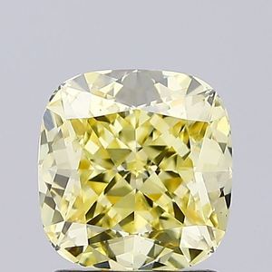 Diamant de laboratoire CVD certifié, taille coussin, jaune intense fantaisie, radiant, pierre précieuse en vrac de luxe, design de joaillerie fine Sparkle - Product Image 1
