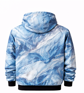 Ensemble de survêtement personnalisé Discover-Impex pour homme, bleu glace texturé, sublimation, veste à capuche et pantalon de jogging, vêtements de sport OEM - Product Image 3