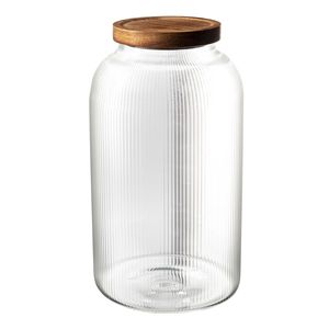 Grand pot en verre avec couvercle en métal, récipient de rangement spacieux pour la cuisine, pour la conservation de la farine, du sucre, du riz, des céréales et des biscuits - Product Image 4