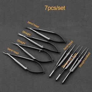 Ensemble d'instruments microchirurgicaux ophtalmiques en acier : porte-aiguilles/ciseaux/pincettes, manuel, certifié CE, certifié ISO13485 - Product Image 3