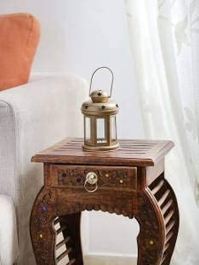 Modern Durable Iron Hanging <b>Lantern</b> Holder with <b>Tealight</b> Candle Polish Finish for Christmas Living Room Home Decor Set of 2 - Product Image 3