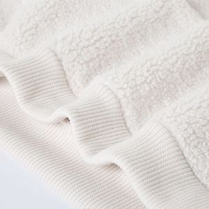 Sweat à capuche unisexe oversize en polaire blanc, pull décontracté uni, couleur unie, chaud pour l'hiver, coupe classique, tricoté - Product Image 5
